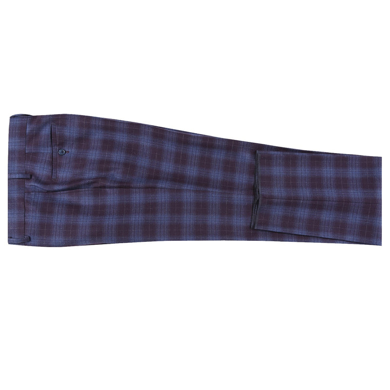 EL62-67-750 Blue with Black Check Wool Suit