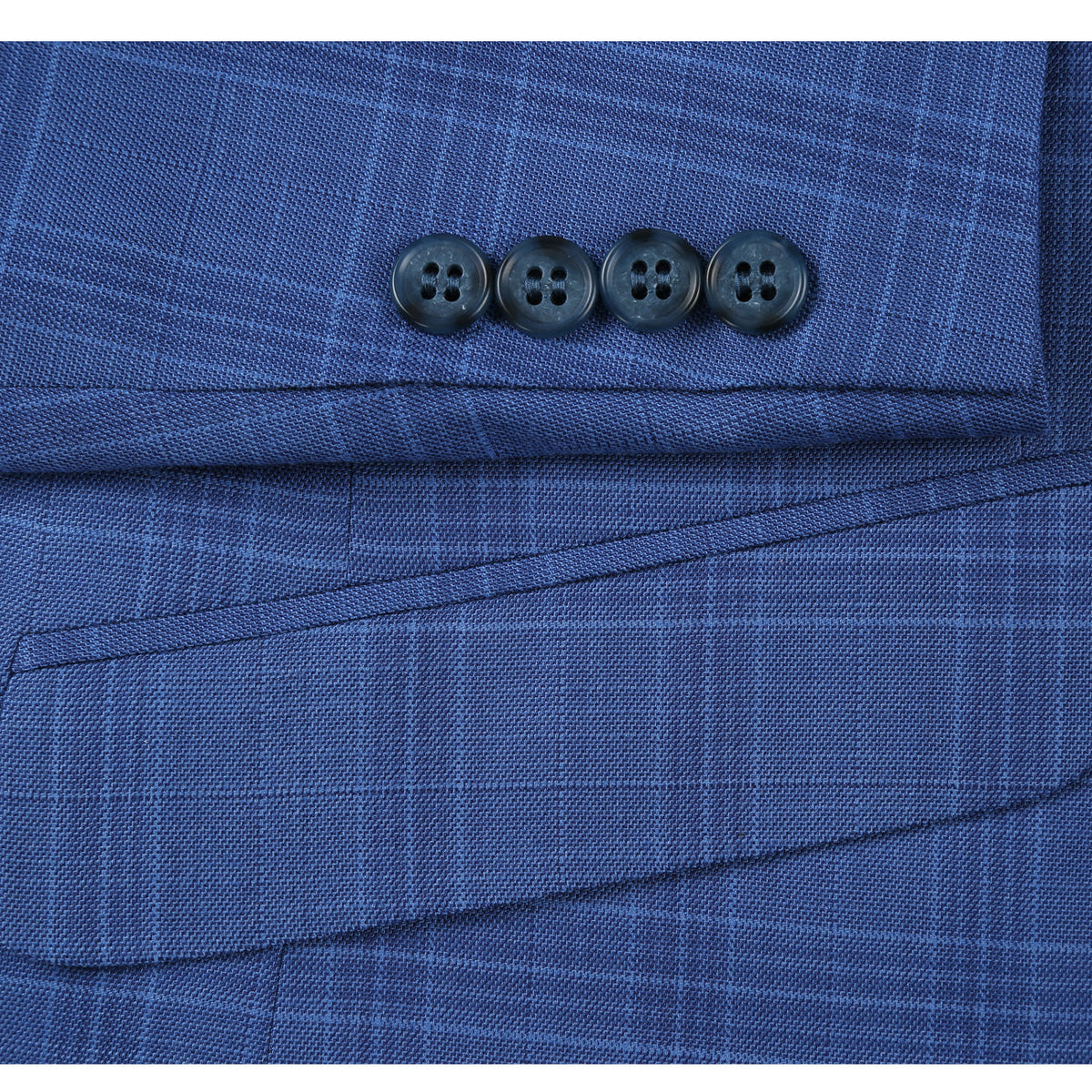 293-10 Men's 2-Piece Slim Fit Windowpane Check Dress Stretch Suit