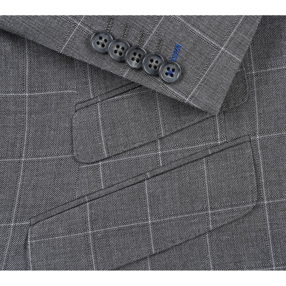 82-54-092EL Slim Fit Gray Windowpane Suit