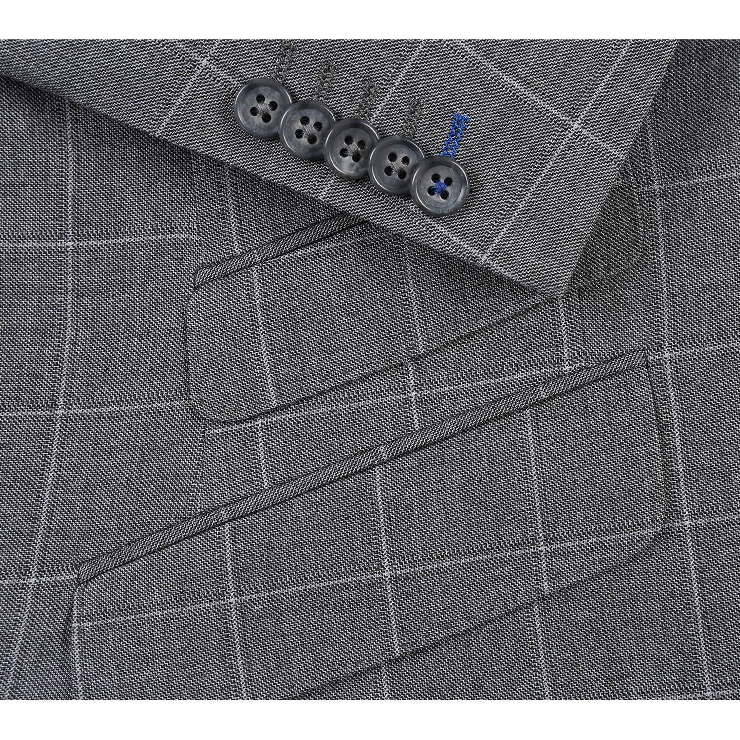 82-54-092EL Slim Fit Gray Windowpane Suit