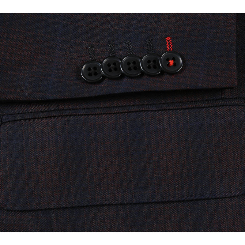 82-56-410EL Coffee with Red Check Suit