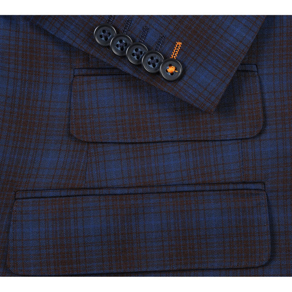 82-55-470EL Navy with Burgundy Check Suit