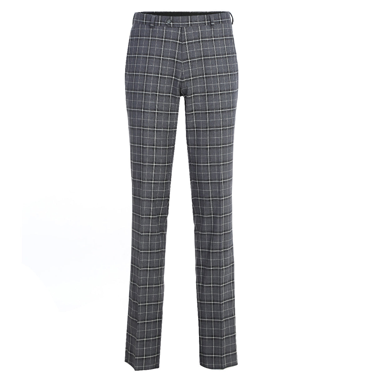 293-14 Men's Classic Fit Single Breasted Grey & White Check Suits