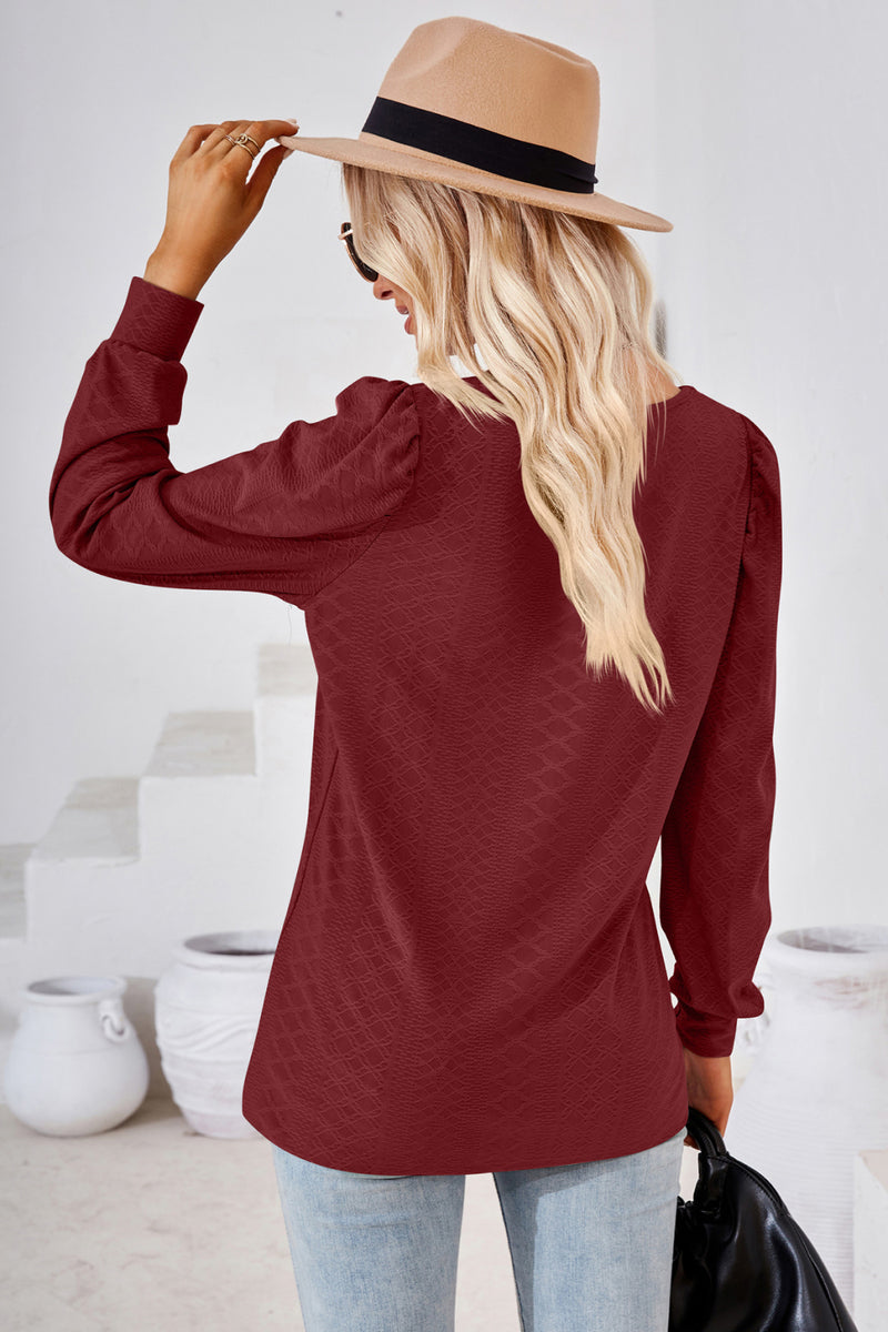 Square Neck Puff Sleeve Blouse