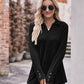 Mandy Decorative Button Johnny Collar Long Sleeve Blouse