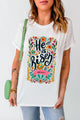 Graphic Round Neck Short Sleeve T-Shirt White