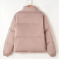 Turtleneck Zip Up Long Sleeve Winter Coat