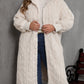 Plus Size Open Front Hooded Plush Coat