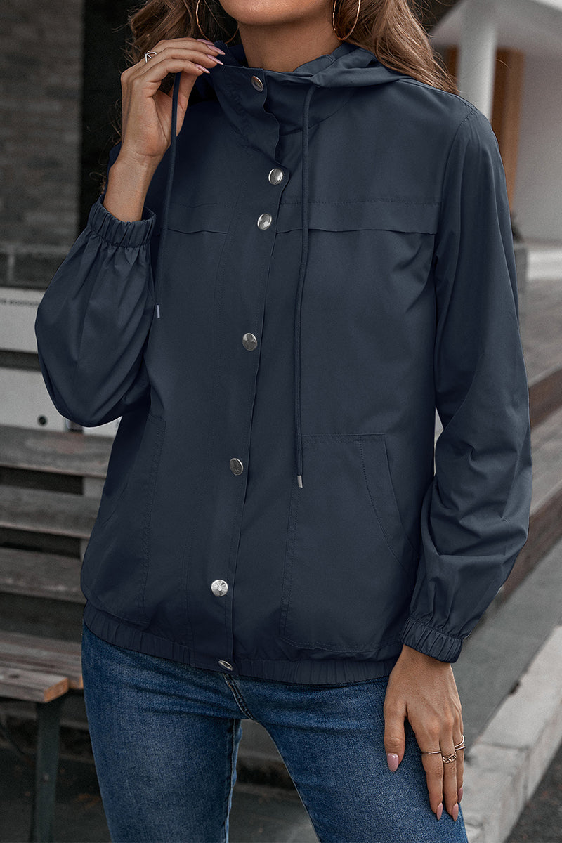 Ivy Lane Button-Down Long Sleeve Sports Jacket Dark Blue