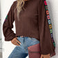 Embroidered Round Neck Long Sleeve Top