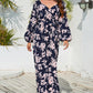 Floral Print V-Neck Long Sleeve Maxi Dress