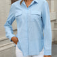 Button Up Pocketed Long Sleeve Shirt