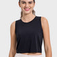 Drawstring Cutout Round Neck Active Tank