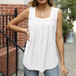 Eyelet Square Neck Tank