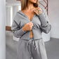 Dropped Shoulder Hoodie and Drawstring Pants Active Set