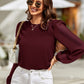 Round Neck Long Sleeve Blouse