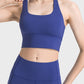 Scoop Neck Crisscross Straps Sports Bra