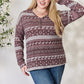 Heimish Full Size Christmas Element Buttoned Long Sleeve Top