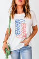 Boot Graphic Round Neck Short Sleeve T-Shirt White