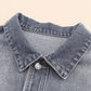 Button Up Dropped Shoulder Denim Jacket with Pockets