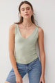 Be Cool V-Neck Wide Strap Tank SAGE