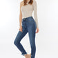 Kancan Raw Hem High Waist Cropped Jeans