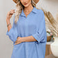 Three-Quarter Sleeve Slit Shirt