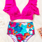 Cropped Swim Top and Floral Bottoms Set