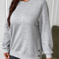 Texture Round Neck Long Sleeve Sweatshirt