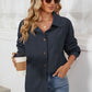 Button Up Dropped Shoulder Long Sleeve Outerwear