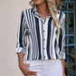 Striped Button-Down Long Sleeve Shirt