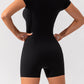 Square Neck Cap Sleeve Active Romper