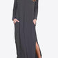 Split Long Sleeve V-Neck Maxi Dress