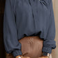 Button Up Round Neck Long Sleeve Shirt