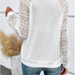 Lace V-Neck Raglan Sleeve Top