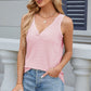 Eyelet V-Neck Wide Strap Tank