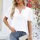 Frill Notched Short Sleeve Blouse