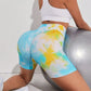 Tie-Dye Wide Waistband Sports Shorts