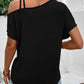 Contrast Asymmetrical Neck Short Sleeve T-Shirt