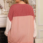 Plus Size Color Block Long Sleeve Top