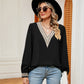 Contrast Puff Sleeve Blouse