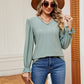 V-Neck Flounce Sleeve Blouse