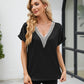 V-Neck Short Sleeve Blouse