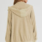 Pocketed Zip Up Dropped Shoulder Hooded Jacket