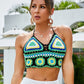 Geometric Halter Neck Swim Top