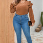 Plus Size Ruffled Round Neck Long Sleeve T-Shirt