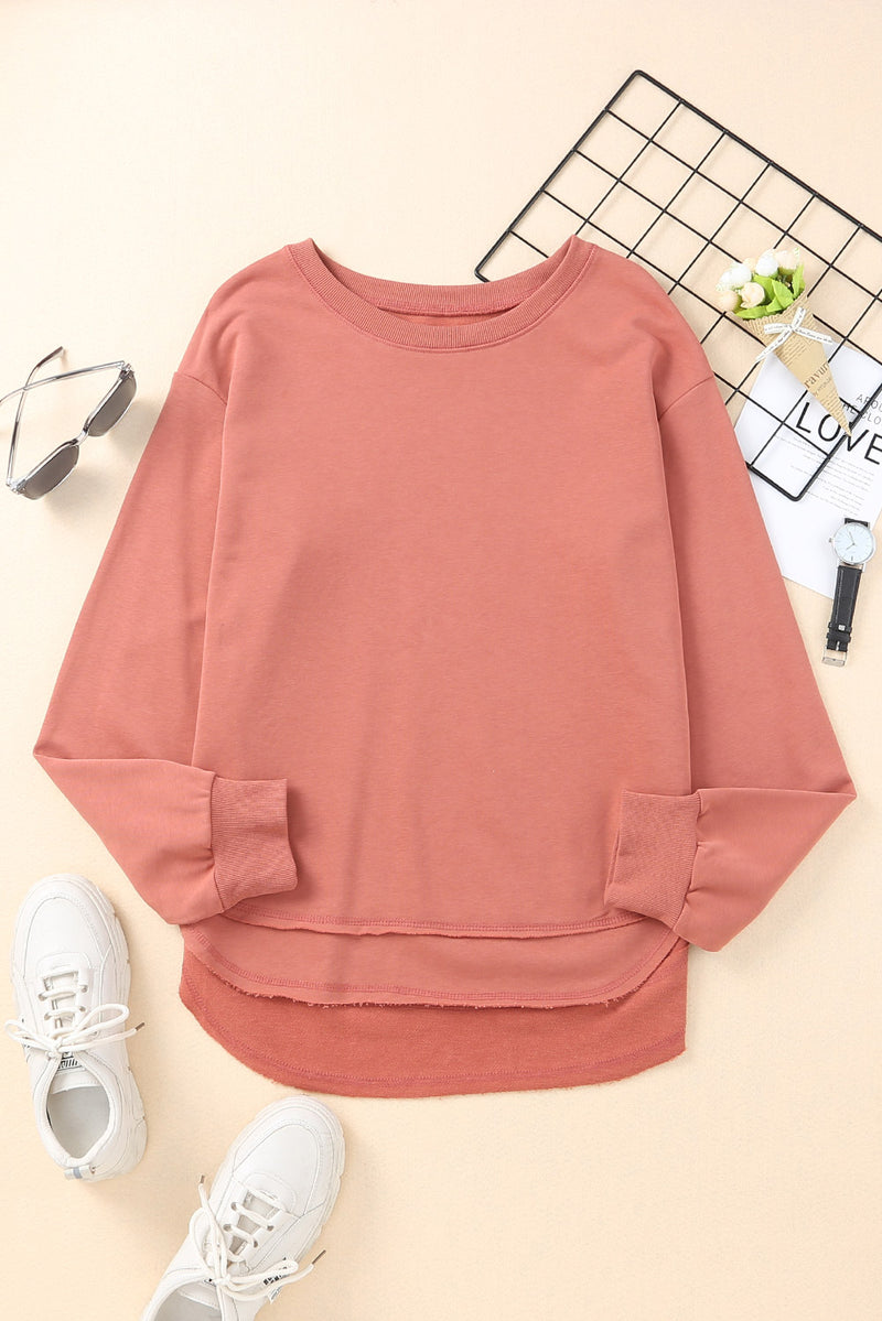 Side Slit Drop Shoulder Sweatshirt