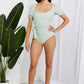 Marina West Swim Salty Air Puff Sleeve One-Piece in Sage