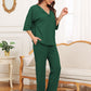 Ribbed Half Sleeve Top and Pocketed Pants Set