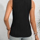 Textured Cutout Round Neck Tank